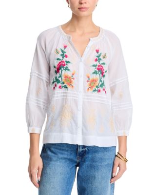 Pin Tuck Raglan Button Up Shirt