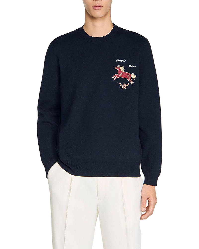 Sandro Embroidered Horse Sweatshirt