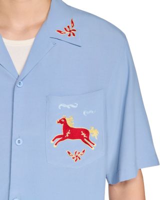 Embroidered Horse Loose Fit Shirt