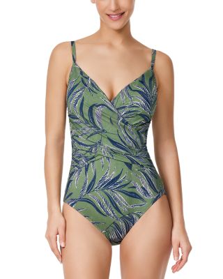 La Palm Crossover Neck One Piece Swimsuit