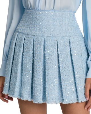 Emilie Frayed Box Pleat Skirt