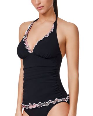 Palmita Halter Tankini & Palmita Tricolore Side Slit Skirted Bottom