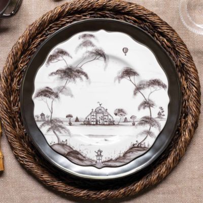 Pewter Stoneware Round Charger