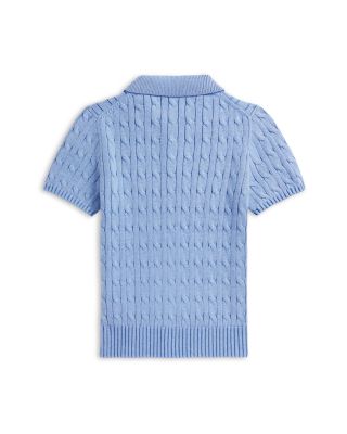 Boys' Cable Knit Cotton Polo Sweater - Big Kid