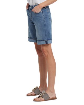 Lilly High Rise Jean Shorts With 2" Cuffs in Majorca Bay