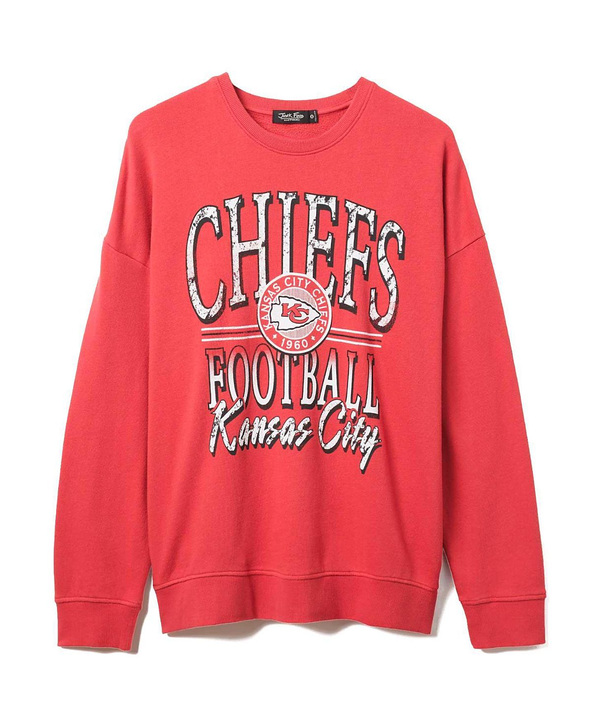 Junk Food Clothing Unisex Nfl Kansas City Chiefs Lateral Crew Fleece