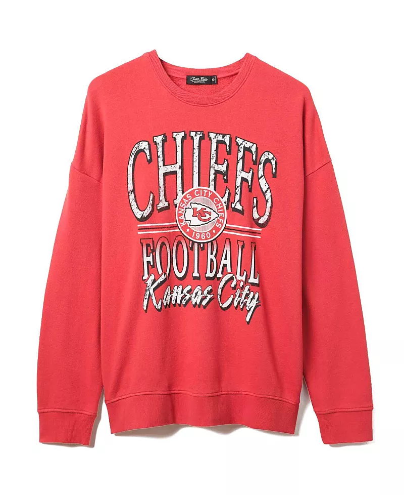 Junk Food Clothing Unisex Nfl Kansas City Chiefs Lateral Crew Fleece