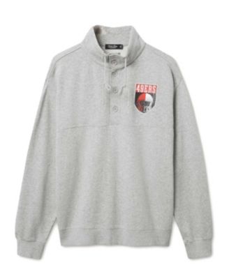 Unisex NFL San Francisco 49ers Slant 1/4 Button Up Fleece