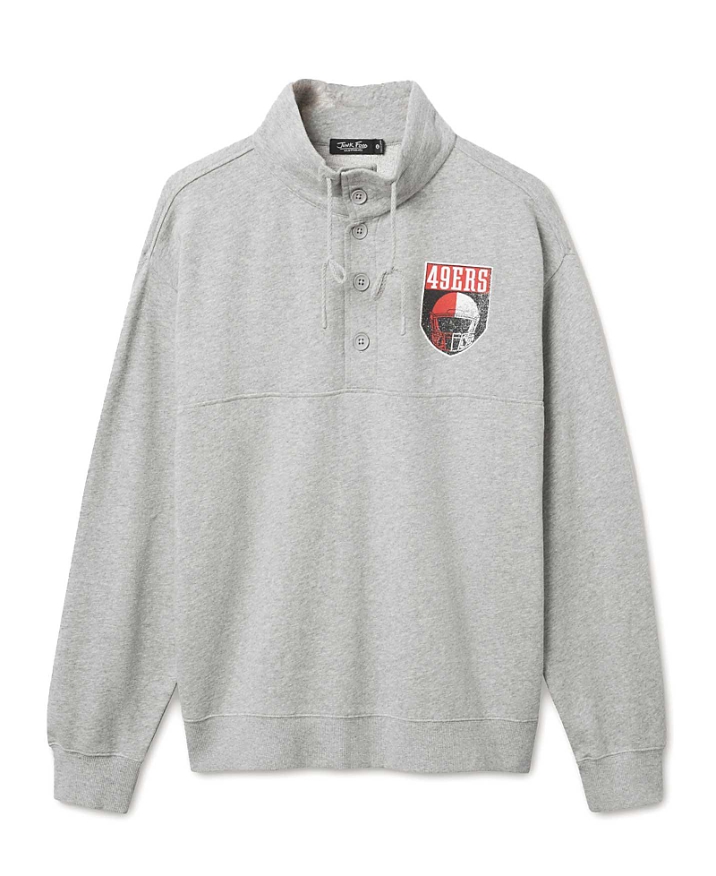 Junk Food Clothing Unisex Nfl San Francisco 49ers Slant 1/4 Button Up Fleece