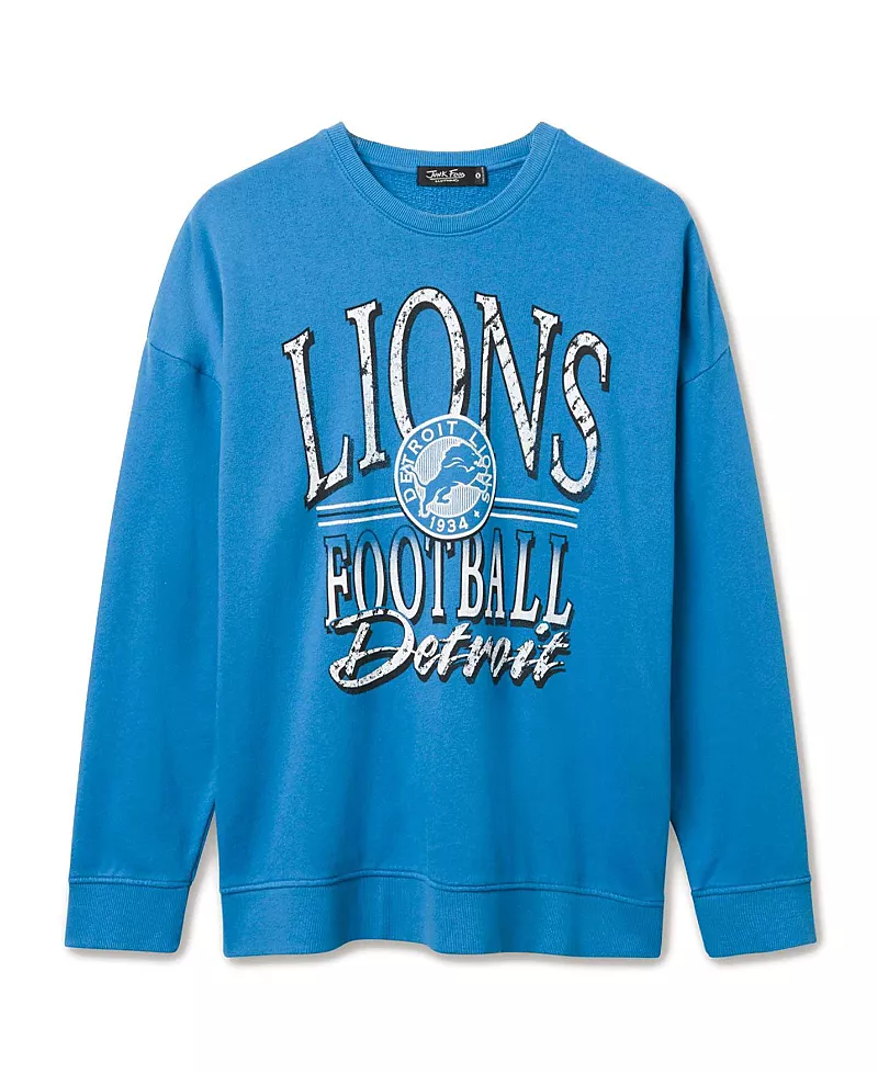 Junk Food Clothing Unisex Nfl Detroit Lions Lateral Crew Fleece