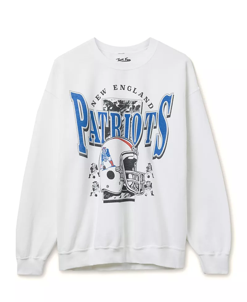 Junk Food Clothing Unisex Nfl New England Patriots Conversion Flea Market Crew Fleece