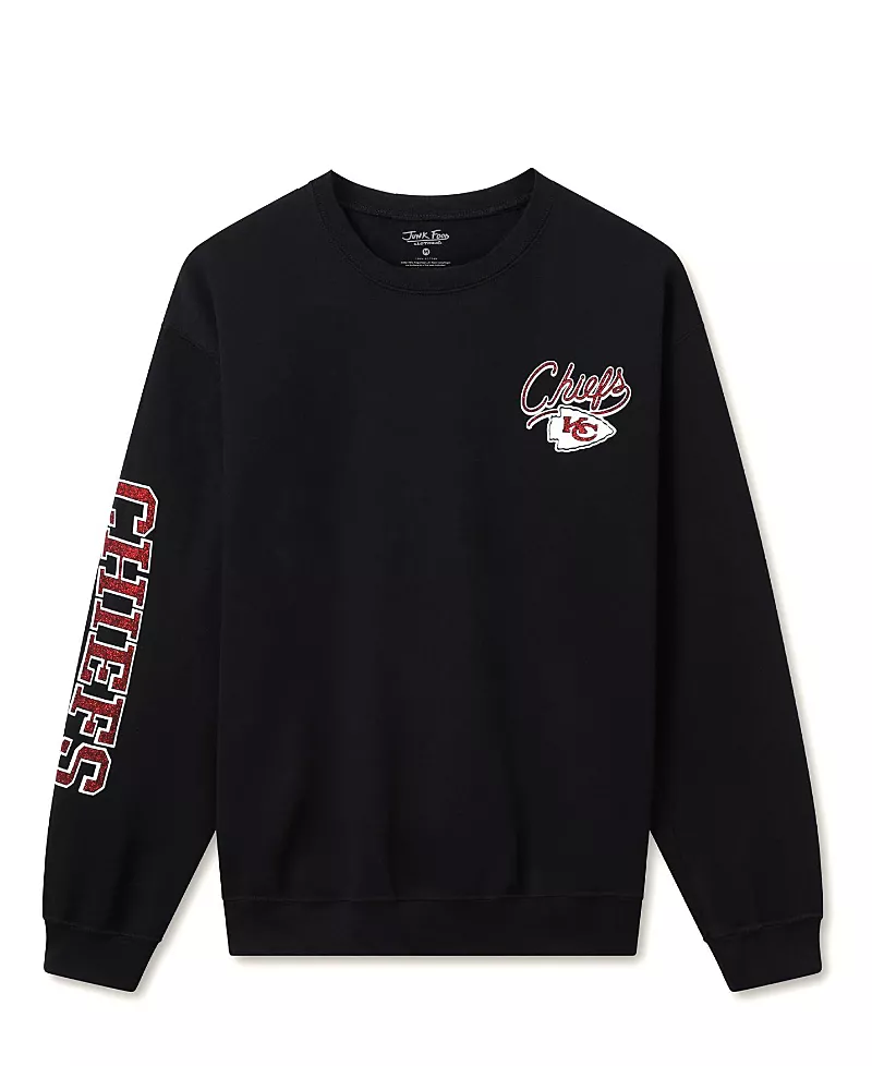 Junk Food Clothing Unisex Nfl Kansas City Chiefs Glitter Flea Market Crew Fleece