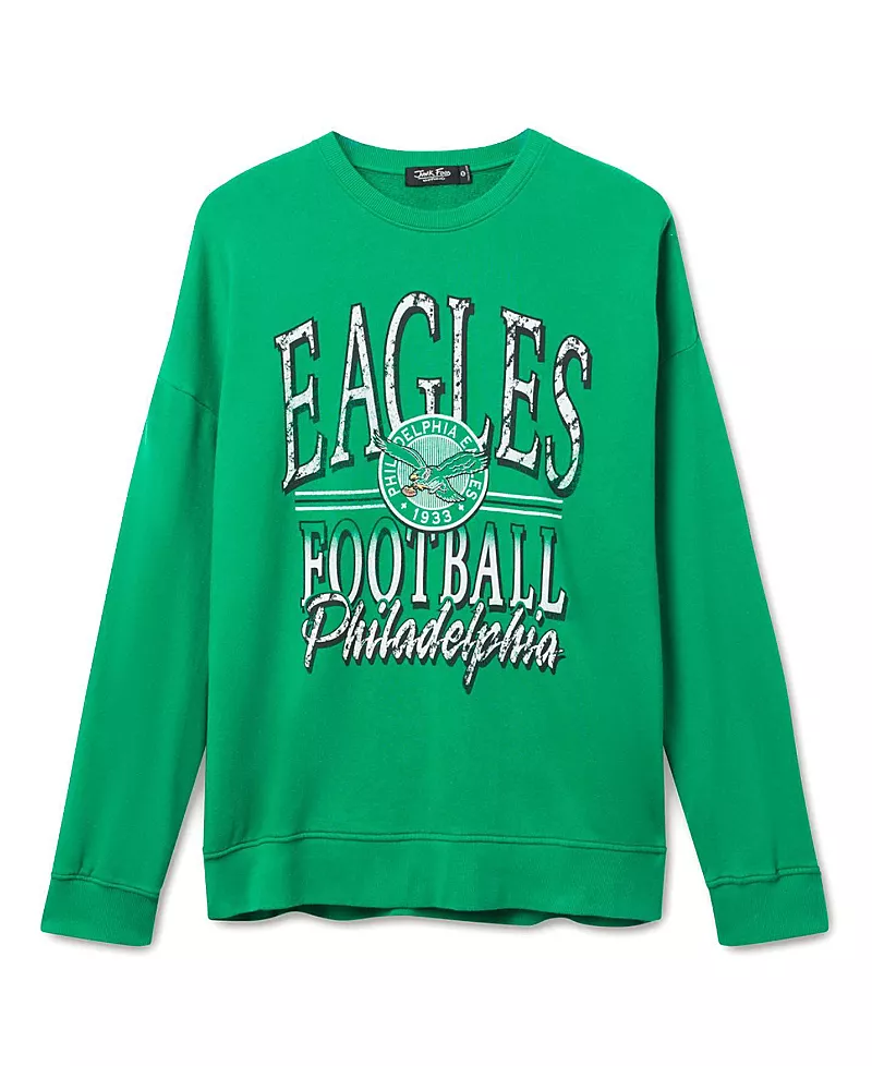 Junk Food Clothing Unisex Nfl Philadelphia Eagles Lateral Crew Fleece