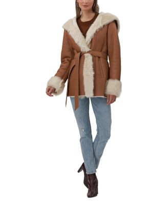  Hooded Shearling Lamb Jacket