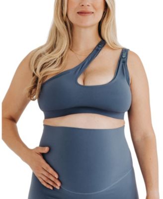 Women's One-Shoulder with Easy-Release Breastfeeding Clips Cross Body Nursing Bra