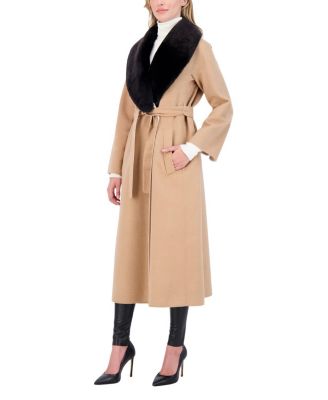  Wool with Shearling Lamb Collared Coat