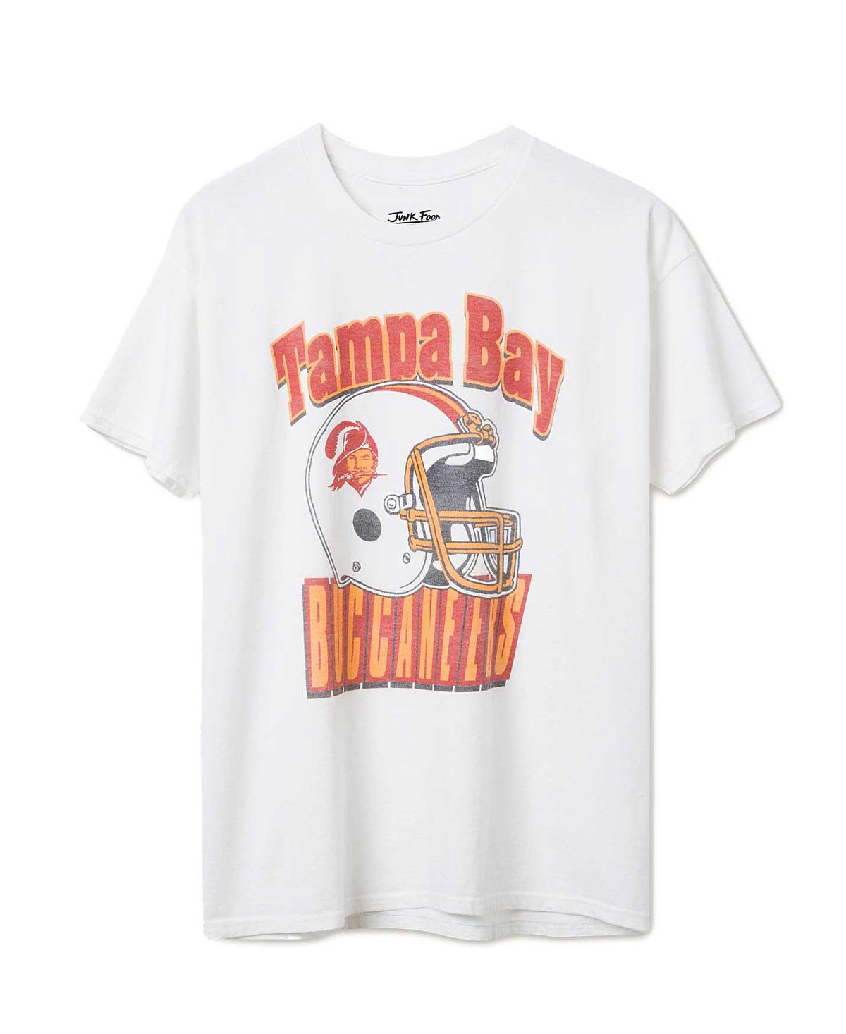Junk Food Clothing Unisex Nfl Tampa Bay Buccaneers Throwback Helmet Flea Market Tee