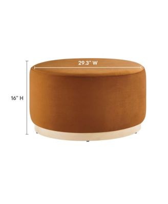  Tilden Large 29" Round Performance Velvet Upholstered Ottoman