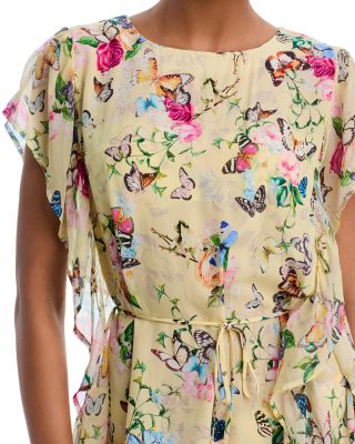 Alia Garden Butterflies Tunic Dress Swim Cover-Up  