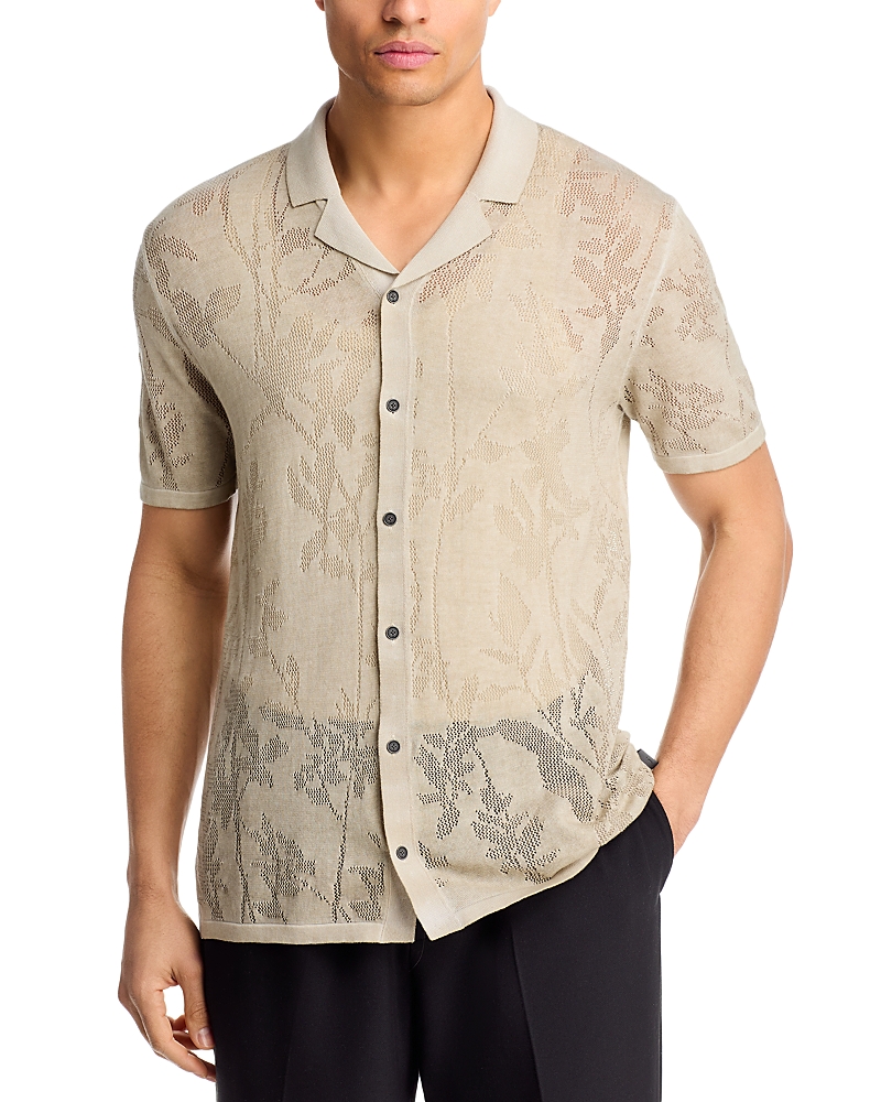 John Varvatos Miguel Camp Collar Floral Shirt