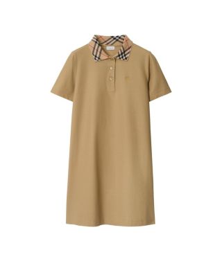 Check Collar Cotton Polo Shirt Dress