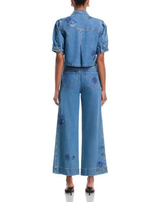 Heatset Roses Denim Halsie Top