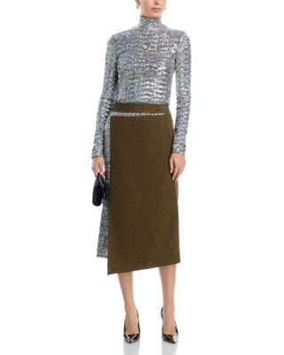 Tweed Sequin Long Skirt