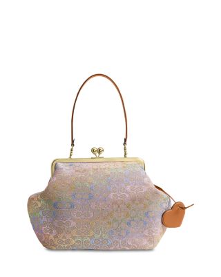 Kisslock Frame Medium Crystal Signature Jacquard Hobo Bag