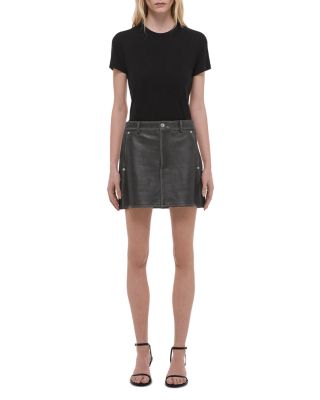 Leather Moto Mini Skirt 