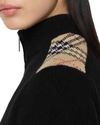  Check Patch Wool Cashmere Cardigan