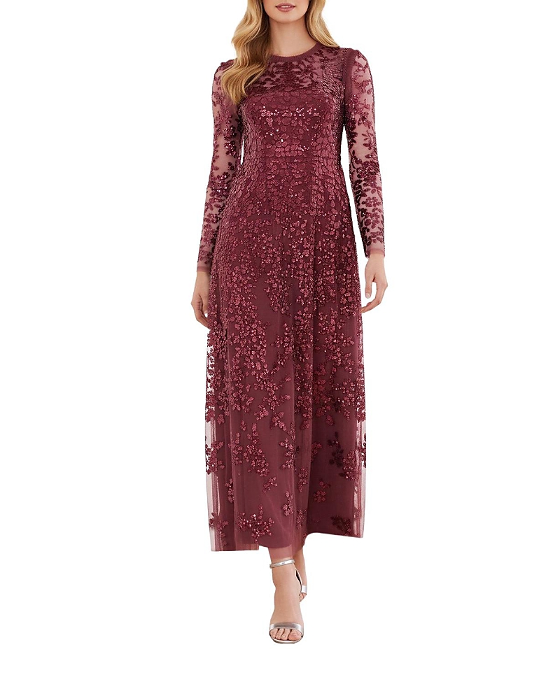 Needle & Thread Rosanna Lattice Round Neck Gown