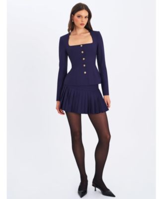 Skyla Square Neckline Peplum Blazer