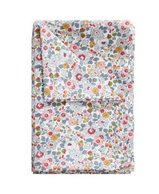  Liberty Fabric Betsy Grey Print Flat Top Sheet, Queen