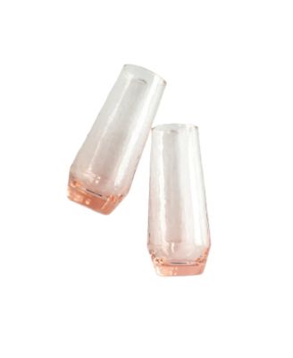  Handblown Hammered Champagne Flutes, Set of 2