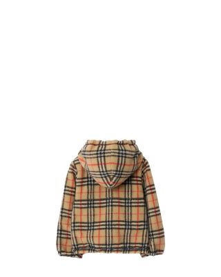 Boys' Reversible Check Fleece Hooded Jacket - Little Kid, Big Kid