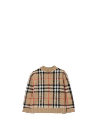  Burberr Check Wool Cashmere Cardigan - Baby