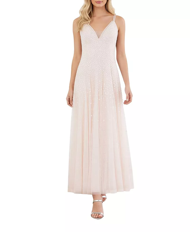 Needle & Thread Sequin Cascade Cami Plunge Gown