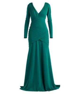  Keris Shutter-Pleated Crepe Gown