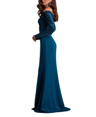  Neena Taffeta Banded Gown