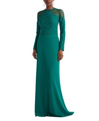  Sinclair Embroidered Crepe Gown