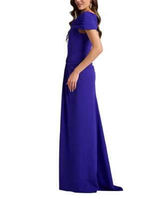 Perkins Asymmetric Draped Gown