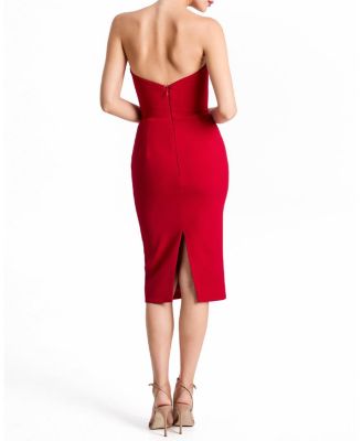 Celia Pointed Scoop Neck Strapless Midi Dress