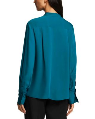 Silk Button Neck Top