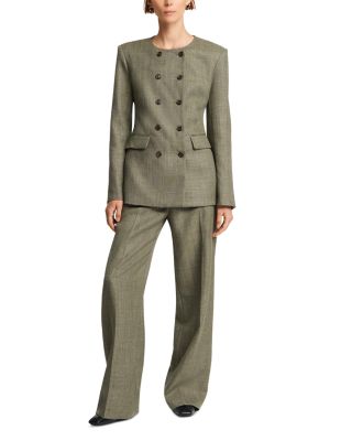 Double Breasted Crewneck Blazer