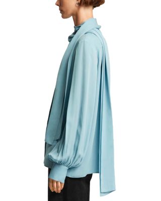 Silk Scarf Neck Blouse