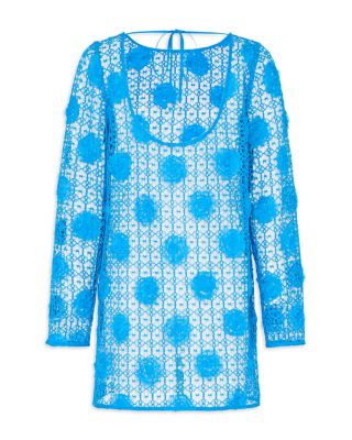 3D Floral Crochet Swim Cover Up Dress