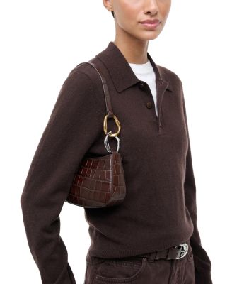 Ollie Croco Embossed Leather Shoulder Bag