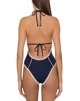 Cutout Crochet Trim One Piece Swimsuit