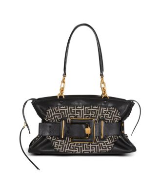  Leather and Monogram Jacquard Anthem Bag
