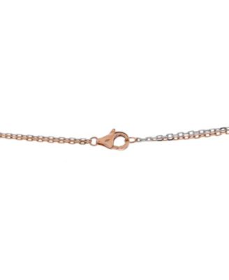 Love 3 Ring Pendant Necklace 18K Rose Gold and 18K White Gold with 6 Diamonds, 14.75 - 16"